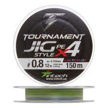 Шнур плетеный Intech Tournament Jig Style PE X4 #0,8 0,153мм 150м (multicolor)