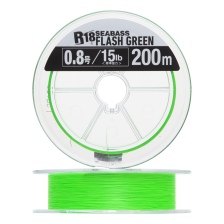 Шнур плетеный Kureha Seaguar R-18 Kanzen Seabass PE X8 #0,8 0,148мм 200м (flash green)