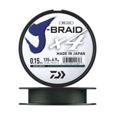 Шнур плетеный Daiwa J-Braid X4E #1,2 0,15мм 135м (dark green)