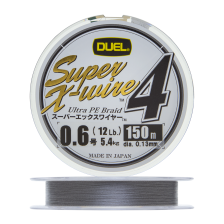 Шнур плетеный Duel PE Super X-Wire 4 #0,6 0,13мм 150м (silver)