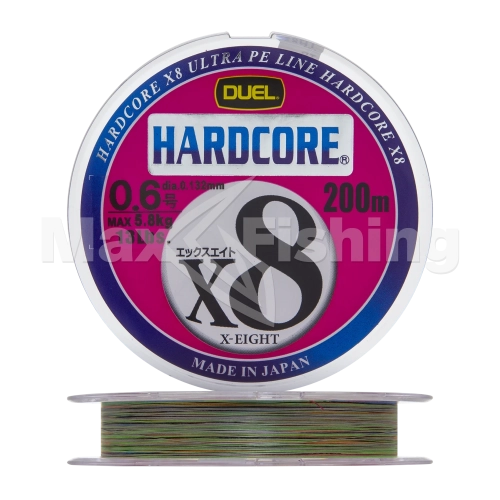 Шнур плетеный Duel Hardcore PE X8 #0,6 0,132мм 200м (5color) - 3 рис.