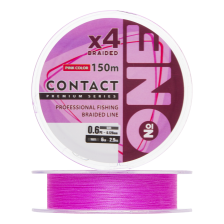 Шнур плетеный IAM Number One Contact PE 4X #0,6 0,128мм 150м (pink)