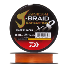 Шнур плетеный Daiwa J-Braid Expedition X8E #1,5 0,18мм 150м (smash orange)