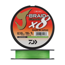 Шнур плетеный Daiwa J-Braid Grand X8E-W/SC + ножницы #0,8 0,10мм 135м (chartreuse)