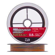 Шнур плетеный Daiwa UVF Tana Sensor Bright Neo +Si2 #0,8 0,148мм 300м (5color)