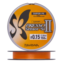 Шнур плетеный Daiwa UVF Presso Sensor+Si II #0,15 0,060мм 150м (orange)