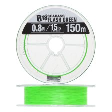 Шнур плетеный Seaguar R-18 Kanzen Seabass PE X8 #0,8 0,148мм 150м (flash green)