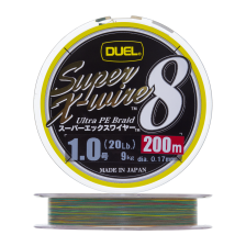 Шнур плетеный Duel PE Super X-Wire 8 #1 0,17мм 200м (5Color-Yellow Marking)