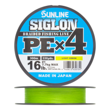 Шнур плетеный Sunline Siglon PE X4 #1,0 0,171мм 300м (light green)