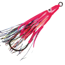 Крючок-ассист спарка Gamakatsu G-Trailer Kuwase с октопусом 2" AK-117 14-Luminous Pink/Yellow (1 пара)