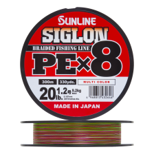 Шнур плетеный Sunline Siglon PE X8 #1,2 0,187мм 300м (multicolor)