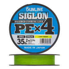 Шнур плетеный Sunline Siglon PE X4 #2,0 0,242мм 300м (light green)