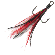 Крючок тройной с опушкой BKK Feathered Spear 21-SS Red-Black #4 (3шт)
