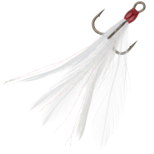 Крючок тройной с опушкой BKK Feathered Spear 21-SS #8 White (3шт)