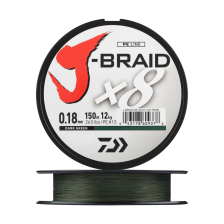 Шнур плетеный Daiwa J-Braid X8E-W/SC + ножницы #1,5 0,18мм 150м (green)