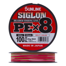 Шнур плетеный Sunline Siglon PE X8 #8,0 0,483мм 300м (multicolor)