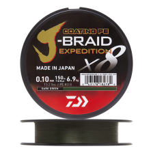 Шнур плетеный Daiwa J-Braid Expedition X8E #0,8 0,10мм 150м (dark green)