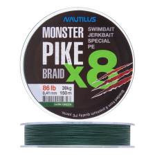 Шнур плетеный Nautilus Monster Pike Braid X8 0,41мм 150м (dark green)