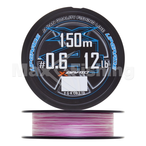 Шнур плетеный YGK X-Braid Upgrade PE X4 #0,6 0,128мм 150м (pink/white) - 2 рис.