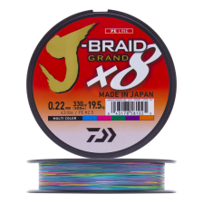Шнур плетеный Daiwa J-Braid Grand X8E #2,5 0,22мм 300м (multicolor)