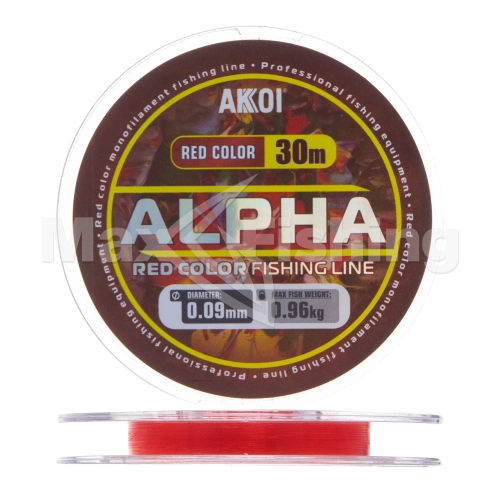 Леска монофильная Akkoi Alpha 0,09мм 30м (red)