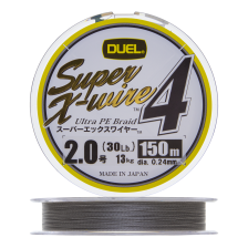 Шнур плетеный Duel PE Super X-Wire 4 #2 0,24мм 150м (silver)