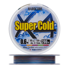 Шнур плетеный Duel Hardcore PE X4 Super Cold #0,6 0,128мм 200м (5color)