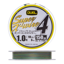 Шнур плетеный Duel PE Super X-Wire 4 #1 0,17мм 150м (5color-Yellow marking)