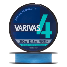 Шнур плетеный Varivas X4 #0,6 0,128мм 200м (water blue)