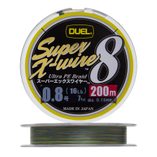 Шнур плетеный Duel PE Super X-Wire 8 #0,8 0,15мм 200м (5Color-Yellow Marking)