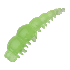 Приманка силиконовая Boroda Baits Larva XL 1,6" #Бледно зеленый (GLOW - светонакопительный)