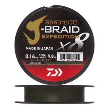 Шнур плетеный Daiwa J-Braid Expedition X8E #1,2 0,16мм 150м (dark green)