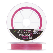 Шнур плетеный Intech Micron PE X8 #1,0 0,165мм 200м (pink)