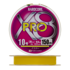 Шнур плетеный Duel Hardcore PE X8 Pro #1 0,17мм 150м (yellow)