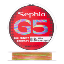 Шнур плетеный Shimano Sephia G5 PE #0,8 0,148мм 200м (5color)
