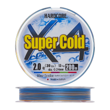 Шнур плетеный Duel Hardcore PE X4 Super Cold #2,0 0,242мм 200м (5color)