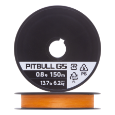 Шнур плетеный Shimano Pitbull G5 #0,6 0,128мм 150м (hi-vis orange)
