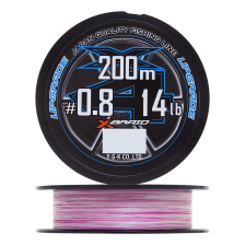 Шнур плетеный YGK X-Braid Upgrade PE X4 #0,8 0,148мм 200м (pink/white)