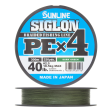 Шнур плетеный Sunline Siglon PE X4 #2,5 0,270мм 300м (dark green)