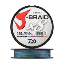 Шнур плетеный Daiwa J-Braid X8E-W/SC + ножницы #0,8 0,10мм 150м (multicolor)