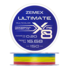 Шнур плетеный Zemex Ultimate X8 0,22мм 150м (multicolor)