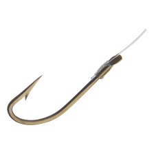 Крючок одинарный с поводком Garbolino Bronzed Forged Strong Hooks To Nylon #14 0,12мм (10шт)