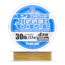 Шнур плетеный Sunline PE Jigger Ult 4 braid #1,7 0,218мм 300м (multicolor)
