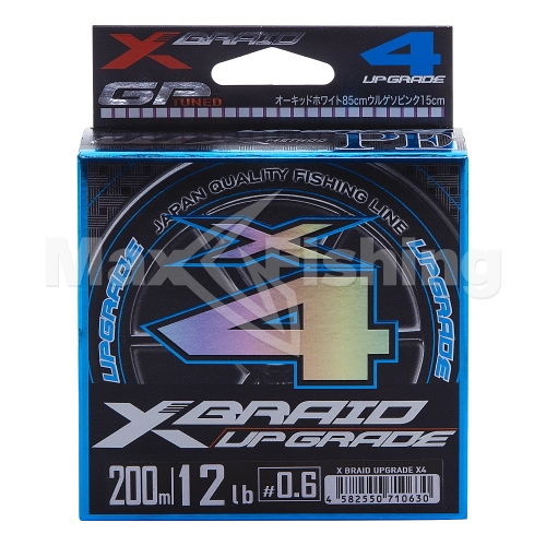 Шнур плетеный YGK X-Braid Upgrade PE X4 #0,6 0,128мм 200м (pink/white) - 4 рис.