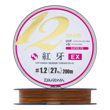 Шнур плетеный Daiwa UVF Kohga Sensor 12 Braid EX +Si #1,2 0,185мм 200м (multicolor)