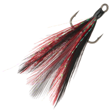 Крючок тройной с опушкой BKK Feathered Spear 21-SS #8 Red-Black (3шт)
