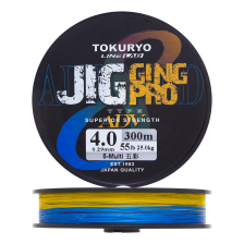 Шнур плетеный Tokuryo JiggingPro X8 PE #4,0 0,29мм 300м (5color)
