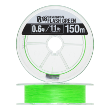 Шнур плетеный Seaguar R-18 Seabass PE X8 #0,6 0,128мм 150м (flash green)