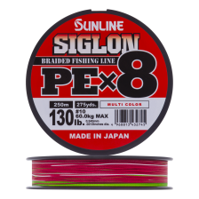 Шнур плетеный Sunline Siglon PE X8 #10,0 0,540мм 250м (multicolor)