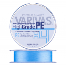 Шнур плетеный Varivas High Grade PE X4 #0,8 0,148мм 150м (water blue)